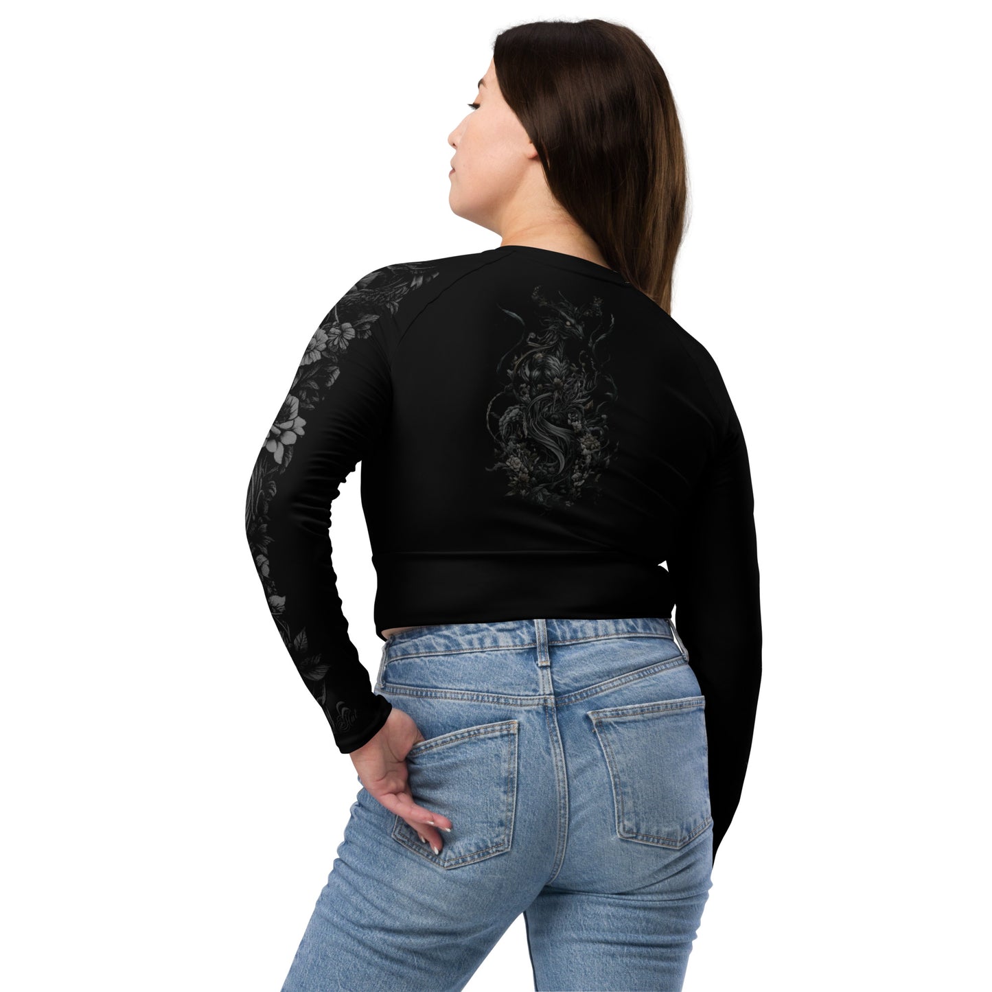 Recycled long-sleeve crop top